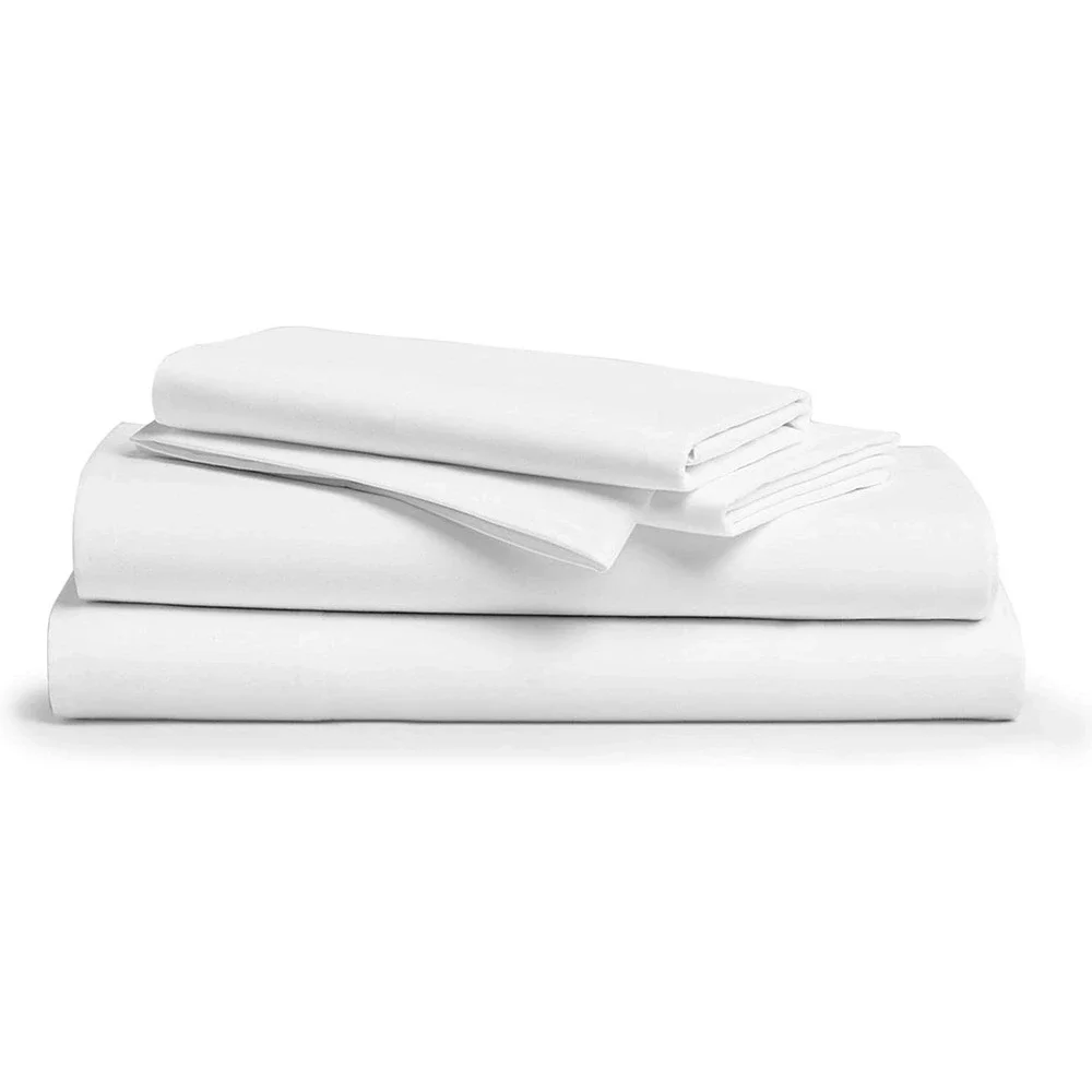 COMFY SHEETS 100% Egyptian Cotton 4-Piece Sheet Set 1000TC (White, King)